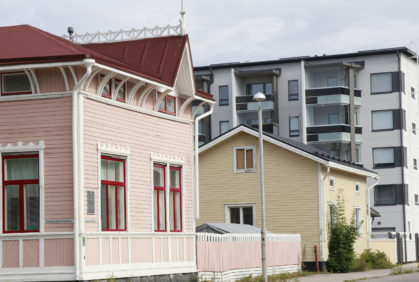 Streetview shows old and new apartments.