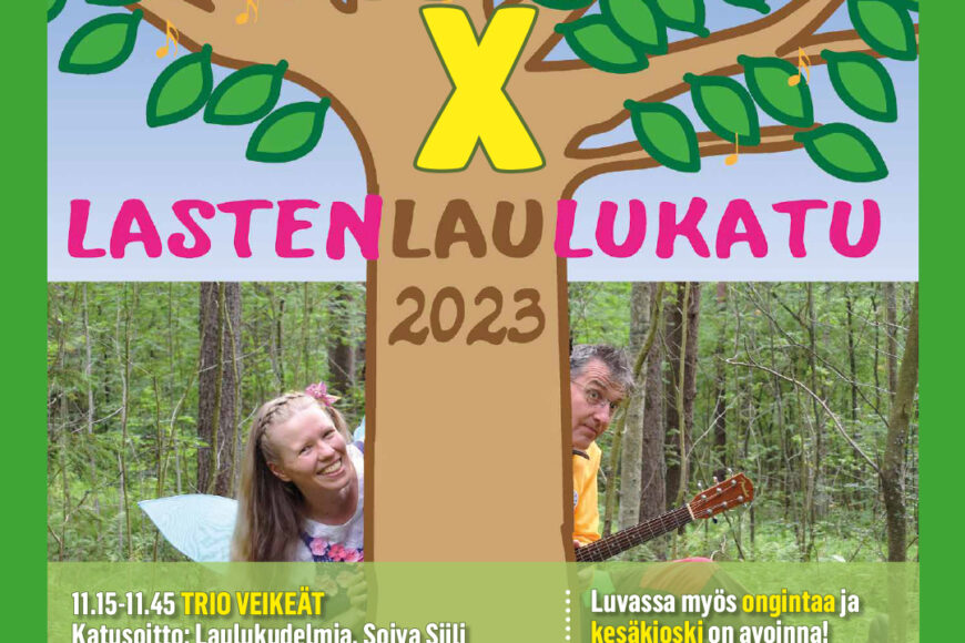 Lastenmusiikkitapahtuma Rondelli x Lastenlaulukatu 2.7.2023 Kemin liikennepuistossa.