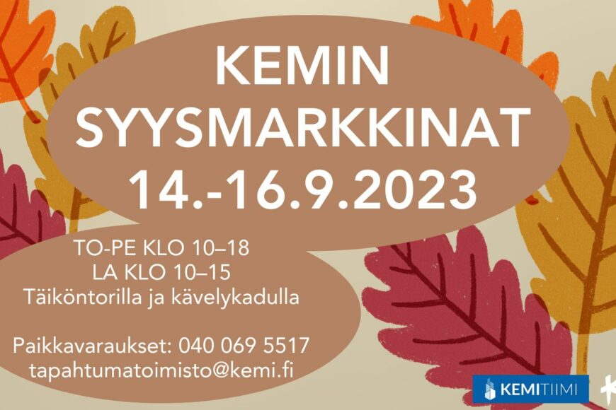 Kemin Syysmarkkinat 14.-16.9.2023